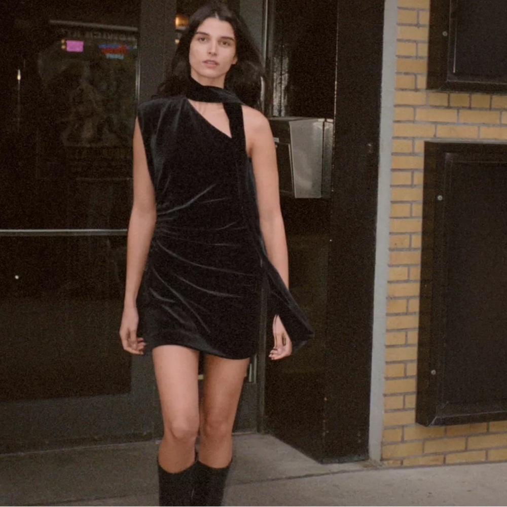Zara Black Velvet Dress